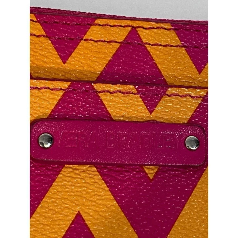 Vera‎ Bradley Keychain Wallet Pink & Orange Chevron Design